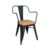 Sillón Tolix negro micro texturado asiento de madera - comprar online