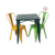 Combo mesa Tolix con tapa de chapa de 65cm por 65cm y 76cm de altura y 4 sillas Tolix de chapa - comprar online