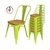 Silla Tolix verde limón asiento de madera