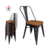 Combo por 6 unidades de Tolix MIC negro microtexturado asiento de madera - sillas-online.com