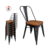 Sillas Tolix por 6 unidades negro microtexturado asiento de madera - sillas-online.com