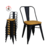 Sillas Tolix por 5 unidades negro microtexturado asiento de madera - comprar online
