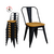 Combo 18 Sillas Tolix negro microtexturado asiento de madera - comprar online