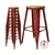 Banquetas Tolix asiento con madera de color ladrillo sin respaldo - sillas-online.com