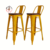 Banqueta Tolix con asiento de madera color amarillo - comprar online