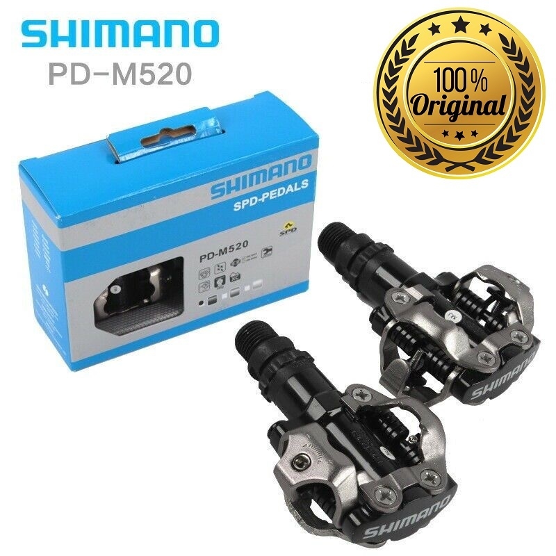 Pedal Mtb Clip Shimano Pd M 520 Preto Original COM 2 PARES DE TACOS