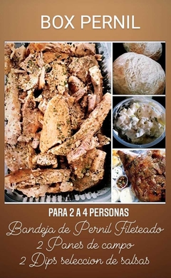 PERNIL FILETEADO EN BANDEJA CON PAN DE CAMPO Y SALSAS PARA 2 A 4 PERSONAS