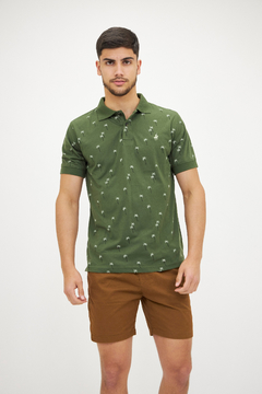 CHOMBA ESTAMPADA CARIBE VERDE OSCURO - comprar online