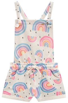 Jardineira Kukiê Arco Iris - Lipe & Lissa Kids Moda Infantil