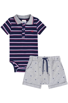 Conjunto Lucboo bebê de body polo e bermuda