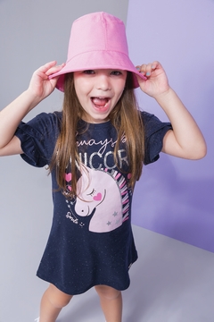 Vestido kukie unicorn em meia malha