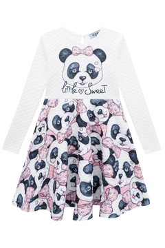 Vestido Panda Infantil com colete Kukie em Jacquard - comprar online