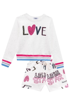 Conjunto Inverno Kukie Blusão e shorts Love