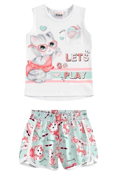 Conjunto Infantil Kukie Gatinha Lets Go Play