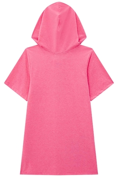 Vestido Infantil e Juvenil Menina rosa neon com capuz Lilimoon - comprar online