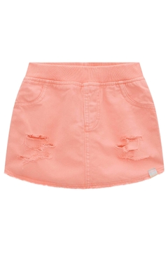 Shorts saia infantil Kukie laranja neon