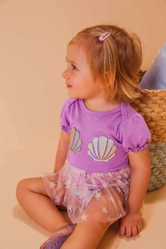 Body infantil baby Kukie sereia com saia em tule