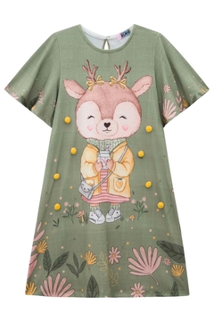 Vestido infantil Kukie Rena fofinha com detalhes em pompons - comprar online