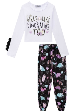 Conjunto infantil Kukie inverno Blusa longa boxy e calça Dinossauros menina na internet