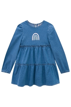 Vestido Jeans Infantil Kukie com bordado de arco - íris na internet