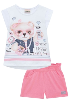 Conjunto Infantil Kukie Verão com shorts Ursinha Like na internet