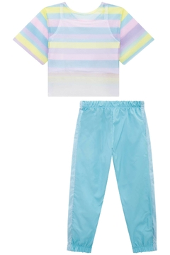 Conjunto Infantil Juvenil Kukie com cropped regata e sobreposição em tela no tema Pop It e calça jogger - comprar online