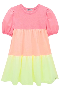 Vestido Infantil Kukie Colors com manga Princesa