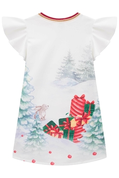 Vestido Infantil Kukie tema Natal em malha crepe - loja online