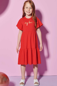 Vestido Infantil Kukie Vermelho My love - comprar online