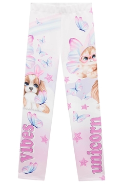 Legging Infantil e Juvenil Kukie com estampa de borboletas cachorrinho e gatinho Unicorn Vibes na internet