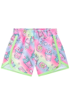 Shorts infantil Kukie em nylon milk shake neon