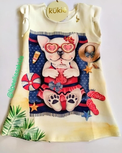 Vestido Infantil kukie cachorrinha no sol