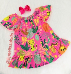 Vestido Kukie Tigrinha em cotton fresh