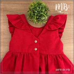 Vestido Babado Frontal - Vermelho + Laço na internet