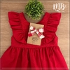 Vestido Babado Frontal - Vermelho + Laço