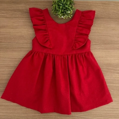 Vestido Babado Frontal - Vermelho + Laço - comprar online