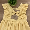 Vestido Babado Frontal - Amarelo + Laço