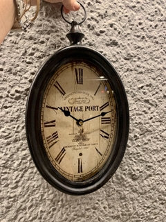 Reloj de pared vintage, metal y vidrio - tienda online