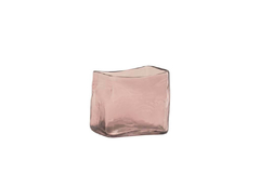 Jarrón/Florero cuadrado rosa/vidrio- Tamaño M - comprar online