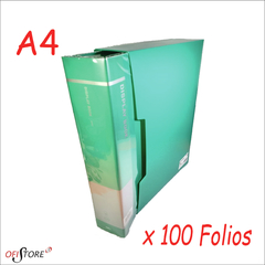 Carpeta plastica A4 con 100 folios + estuche (711)