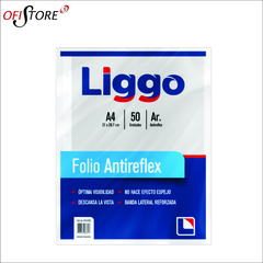 FOLIO LIGGO A4 X 50 UNIDADES ANTIRREFLEX 40MIC (2844)