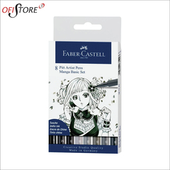 Estuche Faber Castell con 8 rotuladores Pitt Artist Pen, básico Manga (7319)