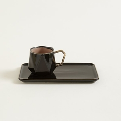 Pocillo de Café + plato Linea Brigitte Negro - comprar online
