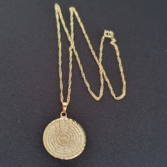 Conjunto Folheado a Ouro Com Medalha de Pai Nosso - comprar online