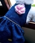 Vestido em Renda Azul Marinho Flor e Strass. - comprar online