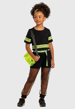 CONJUNTO INFANTIL MENINA MILLI E NINA BLUSA E CALÇA TULE NEON - loja online