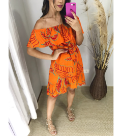 VESTIDO CIGANINHA ESTAMPADO LARANJA