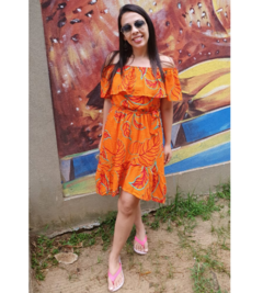 VESTIDO CIGANINHA ESTAMPADO LARANJA - Loja online - moda feminina e infantil - LOJA FLORBELLE