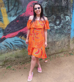 VESTIDO CIGANINHA ESTAMPADO LARANJA na internet