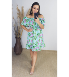 VESTIDO CURTO LASTEX COM MANGA - comprar online